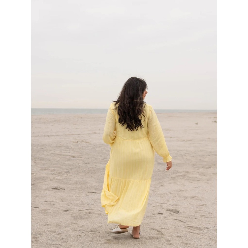 Able •  NWT Jane Butter Yellow Cotton Maxi Dress Size XL Cottagecore‎ Breathable